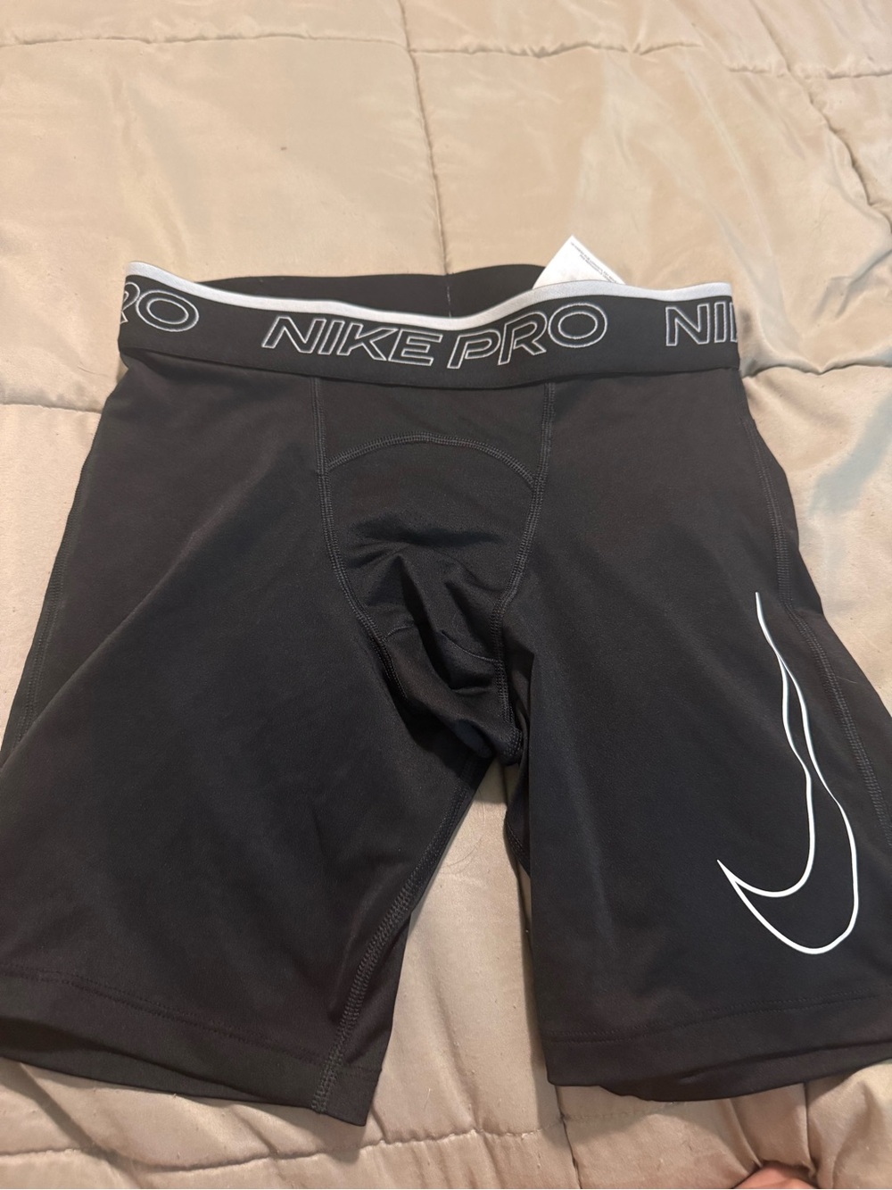 Nike Pro Black Compression Boxer Briefs with White Swoosh